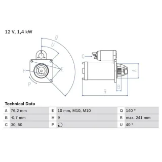 Bosch Anlasser 1,4 kW Renault Volvo