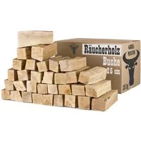 Grillmaster Kaminholz Räucherholz 30 kg Smoker Buchenholz ohne Rinde Smoke 25 cm Brennholz, 30 kg