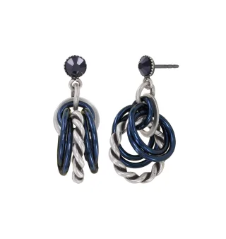 konplott - Ohrstecker - Kaleidotropical blau/schwarz/silver
