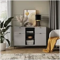 Vicco Kommode Eliza, Grau, 120 x 81.2 cm mit 2 Schubladen und 2 Türen (1 St)