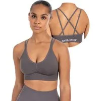 Smilodox Sport-BH Katrin, Crop Top V-Ausschnitt Fester Halt Fester Halt Yoga Alltag Sport Bra Atmungsaktiv ohne Bügel Fitness Gym Scrunch Bustier