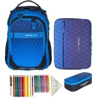 ELEPHANT Schulrucksack Hero Signature Schultasche Digital Ready Set (4 Teile Schulrucksackset, inkl. Mäppchen Box + Laptop Hülle Sleeve + 31 Teile Stifte), Rucksack Schulmappe Jungen Mädchen +rmlv