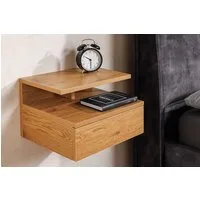 riess-ambiente Nachttisch FLOATING 35cm natur · hängendes Regal mit Schublade · Wildeiche-Design (Einzelartikel, 1-St), Nachtschrank · 1 Ablageboden & 1 Schublade · schwebend · Wohnzimmer