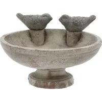 CEPEWA Vogeltränke Vogeltränke zwei Vögel Zement 25x14x21,7cm Wasserbecken Vogelbad