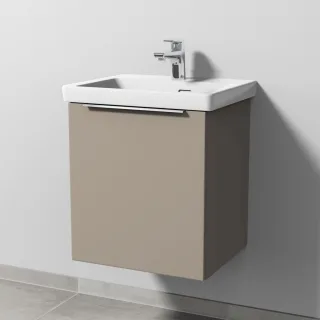 Sanipa 3way Waschtischunterbau zu Villeroy & Boch Subway 3.0 Waschtisch mit 1 Tür, Sandgrau-Matt UF84467