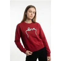 Converse Sweatshirt LOVE LACES CREW Langarm, für Erwachsene, aus Baumwolle und Polyester