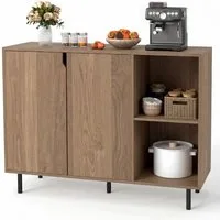 COSTWAY Sideboard, Anrichteschrank mit Fächern, verstellbare Ablagen, 106x38x80cm