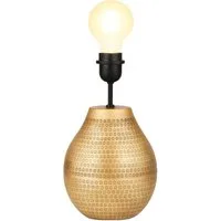 Marrakesch Orient & Mediterran Interior Nachttischlampe Orientalischer Tischlampenfuß Cameo modern aus Metall in Gold 20 cm, Handarbeit