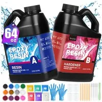Bundviel Epoxidharz 256oz/64oz Epoxidharz Set Kristallklar Anfänger Set Harz gießen Set
