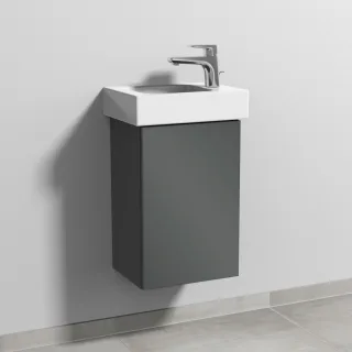 Sanipa 3way Waschtischunterbau zu Geberit iCon Waschtisch mit 1 Tür, Anthrazit-Glanz SF65879