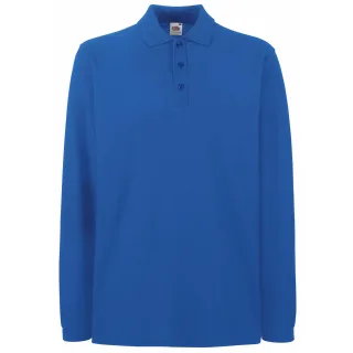 Fruit Of The Loom Premium Herren Polo-Shirt, Langarm (Königsblau)