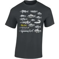 Baddery Print-Shirt Angel Tshirt: "Petri Heil" - Angler T-Shirt Männer - Angler Geschenke, hochwertiger Siebdruck, auch Übergrößen, aus Baumwolle