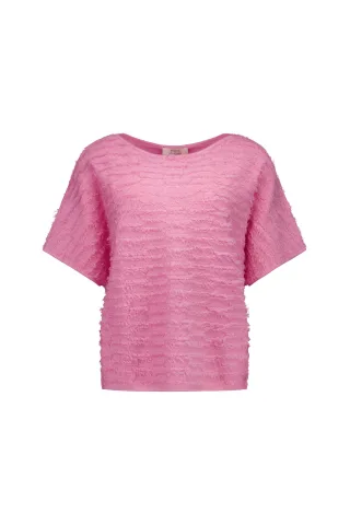 Studio Anneloes - Lenti fringe pullover pop pink - Gr. - XL