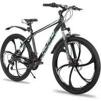HILAND Mountainbike 26 Zoll Mountainbike MTB für Jugendliche Fahrrad Herren Damen Jungen, mit Aluminiumrahmen Scheibenbremse Federgabel 6 Speichenräder