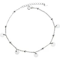 KARMA Fußkette mit Anhänger Damen Coins Silber 20 cm Fußkettchen modern (verstellbar, 1-tlg., Accessoires Damenfußkette), Fußschmuck Urlaub Strand Sommer