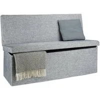 relaxdays Sitzhocker Faltbarer Sitzhocker mit Lehne XL (1 St), grau