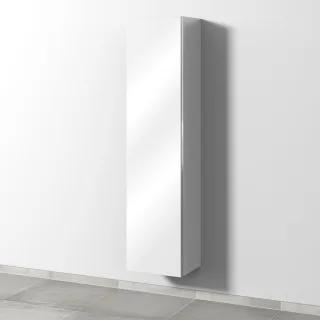 Sanipa 3way Hochschrank mit 1 Tür und Ganzkörperspiegel, Weiß-Glanz BS15078