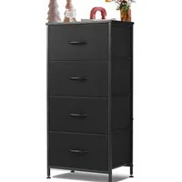 Refined Living Kommode Schubkastenkommode mit 2/4/5 /7/8/9 Schubladen stabilem Stahlrahmen (Beistelltisch mit Holzoberfläche und Stoffschubladen Modernes Design, Kommode Wohnzimmer mit Stabiler Stahlrahmen, Holzplatte 95cm Hoch), Kommode Geeignet für