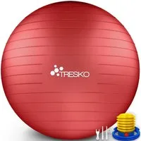 TRESKO Gymnastikball mit GRATIS Übungsposter inkl. Luftpumpe Yogaball, BPA-Frei Sitzball Büro Anti-Burst inkl. Luftpumpe, Fitnessball