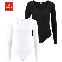 Vivance Langarmbody (2er-Pack) aus elastischer Baumwoll-Qualität