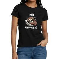 Spreadshirt T-Shirt Nö Einfach Nö, Faultier Humor Frauen T-Shirt (1-tlg) Slim Fit, fällt klein aus