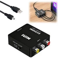 Luckice AV auf HDMI-Adapter, 1080P RCA-zu-HDMI-Konverter Plug Adapter RCA (CVBS) Eingang, HDMI Ausgang, Micro-USB Stromanschluss zu 3 RCA-Eingänge, HDMI-Ausgang, Micro-USB-Stromanschluss, Abspielen 720p/1080p@60Hz Composite CVBS Video-Audio-Konverter