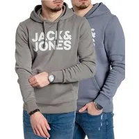 Jack & Jones Kapuzenpullover stilvolle Hoodies mit Logoprint (Spar Set, Doppelpack) Unifarbene Pullover mit flauschigem Innenfutter