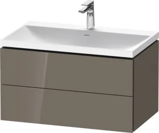 Duravit L-Cube c-shaped Set wandhängend Flanell Grau Hochglanz 800x480x480 mm - LC6951O89890000 LC6951O89890000