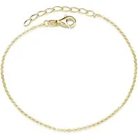 Materia Armkette Damen Gold Ankerkette Ø1mm 18-21cm SA-124, 925 Sterling Silber, vergoldet