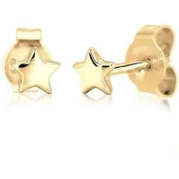 Elli Premium Paar Ohrstecker Sterne Stern Astro Trend Star 585 Gelbgold