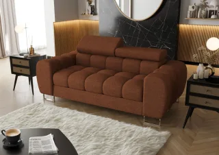 Sofa Designersofa BASTIEN 2-Sitzer in Stoff Aragon Orange