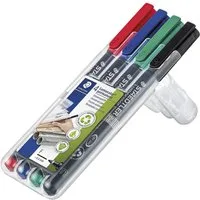 STAEDTLER Permanentmarker Lumocolor permanent F, (4-tlg), wisch- und wasserfest