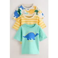 Next Langarmshirt Kurzarm-T-Shirts mit Grafik-Print im 3er-Pack (3-tlg)