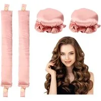 Zaewry Lockenwickler 2 Stück Hitzefreier Lockenwickler, Lockenwickler Über Nacht, DIY Haare Locken Ohne Hitze Frisurenset für Kurzes und Langes Haar