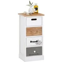 CARO-Möbel Kommode SALVA, Kleiner Schubladenschrank, Nachtkommode mit 4 Schubladen Vintage Stil