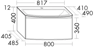 Burgbad Keramik Waschtisch-Set rc40 Solitaire Matt Anthrazit Matt/Alpinweiss, SGCB082F4513C0001 SGCB082F4513C0001