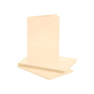 Doppelkarten & Hüllen, creme, A6 / C6, je 50 Stück