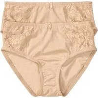 bonprix Maxislip (Packung, 2-St) mit zarter Spitze, aus Polyamid und Elasthan, klassische Passform