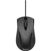 Hama Computermaus mit Kabel für Rechtshänder und Linkshänder, PC Maus Maus (kabelgebunden, Farbe Schwarz, 3 Tasten, Optische Office Maus)