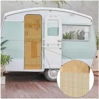 Bestlivings Vorhang (1 St), Stangendurchzug, halbtransparent, Fadenvorhang (56x185cm), Carvan Camping Fadengardine als Türvorhang