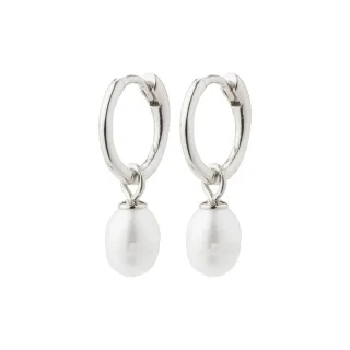 pilgrim - Recycelte Perlenring-Ohrringe silver - Gr. - OS