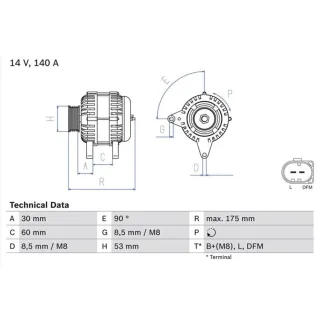Bosch Lichtmaschine 140A Audi Seat Skoda VW 0986080600