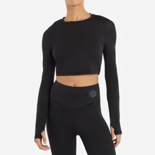 Umbro - "Pro" Kurzes Top für Damen - Training Langärmlig (Schwarz)