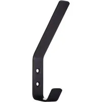 SO-TECH® Kleiderhaken doppelter Wandhaken, Edelstahl, 142 x 20 x 45 mm, (1-St), großer Jackenhaken mit abgerundeten Kanten schwarz