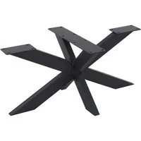 ML-DESIGN Tischbein Tischgestell Spider Kreuzgestell Schwerlast aus Stahl DIY Möbelfüße, Tischkufen Tischfüße X-Design 98x58x43 cm Schwarz Industriedesign