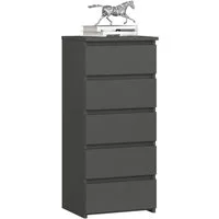 Home Collective Kommode 40 cm breit Holz Highboard Sideboard für Flur Schlafzimmer Wohnzimmer (Mehrzweckschrank Schrank schmal Kommode Schlafzimmer mit Schubladen), Kinderzimmer Organizer, 92 cm hoch mit 5 Schubladen graphit
