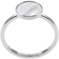 Hey Happiness Fingerring Kreis Muschel 18K Gold Roségold, Edelstahl Damen Ring Geo Plättchen, Geschenk Idee