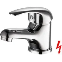 Tuganna Waschtischarmatur SPEYER Niederdruck Waschbeckenarmatur mit Ablaufgarnitur Einhandmischer Chrom