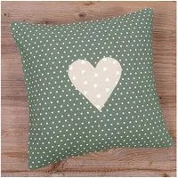 matches21 HOME & HOBBY Kissenbezüge Kissen-Bezug 30x30 cm Landhaus-Stil Herzen rosa grün Baumwolle, (1 Stück), Wohnzimmer Kissen-Hülle als Deko-Kissen Zier-Kissen Sofa-Kissen