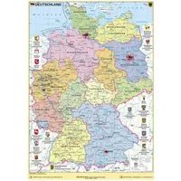 STIEFEL Poster Deutschland politisch mit Bundesländerwappen Lernposter, DIN A1